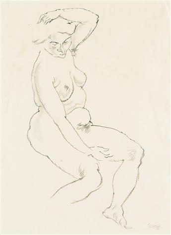 GEORGE GROSZ (1893 - 1959) Sitzender weiblicher Akt.                                                                                             